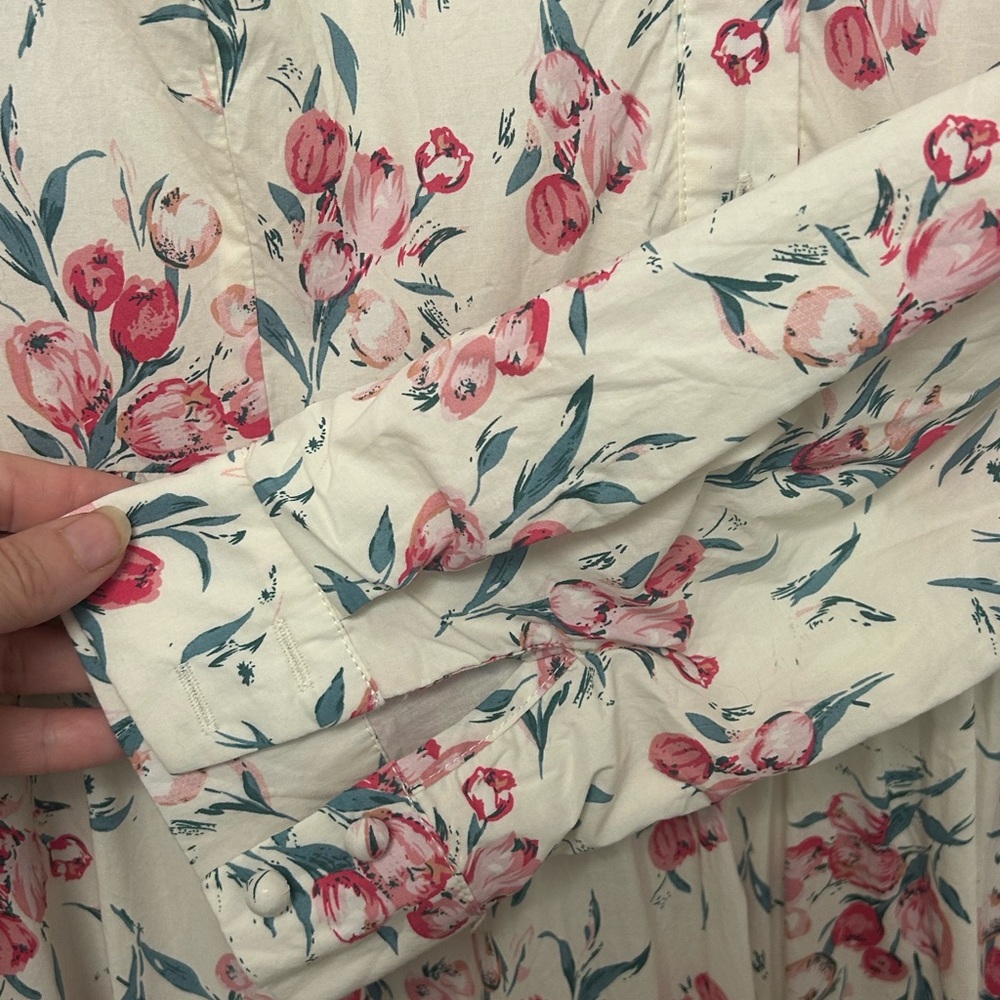 Dainty Jewells Floral Long Sleeve Dress - Pink and Cream - Picture 5 of 7